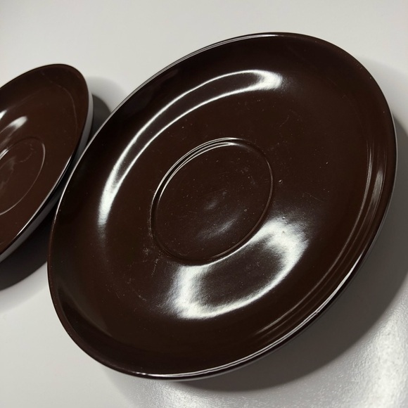 Paris Hot Chocolate Rich Brown Ridged Mugs & Saucers Cozy Winter Cups Set of 2 - Picture 6 of 12